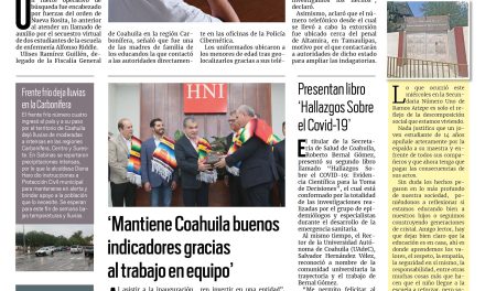 Portada RCG Carbonífera [6 de octubre de 2023] Extorsionan a dos estudiantes de Nueva Rosita; sabinosaurio llega al Museo de Antropología e Historia y más…