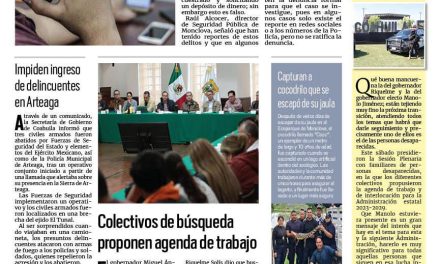 Portada RCG Centro [8 de octubre de 2023] Continúan extorsiones en Monclova; Regularizarán cuatro colonias y más…