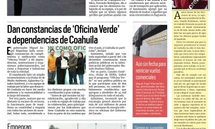 Portada RCG Centro [12 de octubre de 2023] Reforzarán al Departamento de Transportes con más elementos; obreros de AHMSA entregan oficio en la Segob y más…