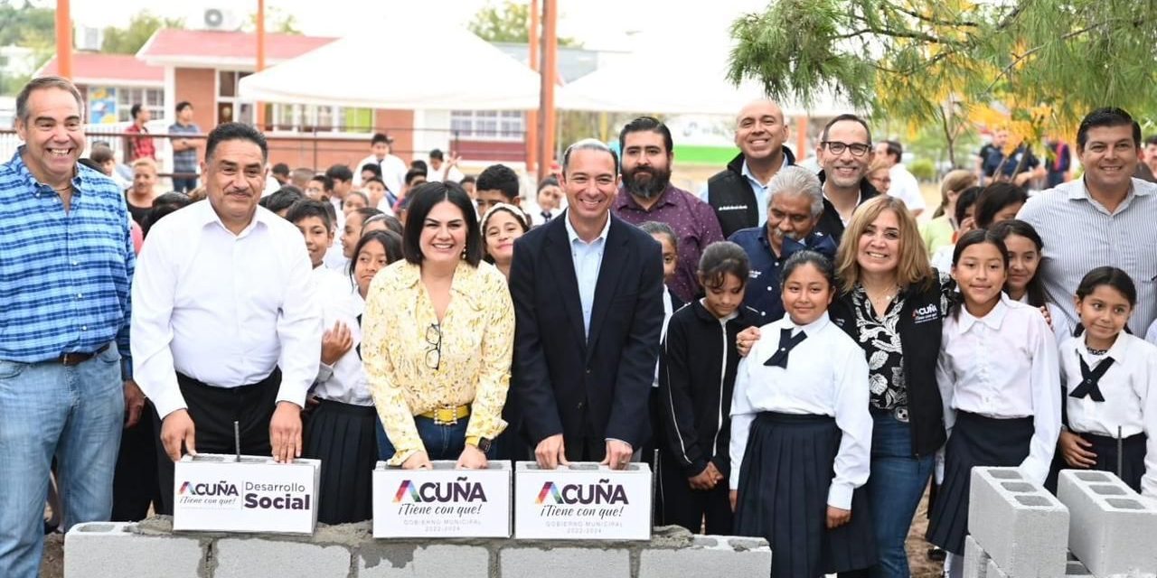 Inician obra de barda perimetral en primaria de Acuña