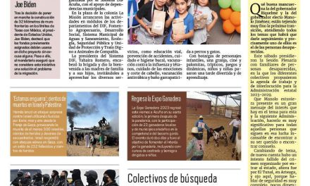 Portada RCG Fronteriza [8 de octubre de 2023] Lleva DIF Acuña brigada ‘Va por los niños’ a La Misión; Sequía lesiona a ganadería regional y más…