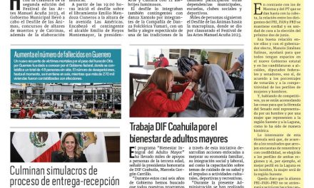 Portada RCG Fronteriza [ 30 de octubre de 2023] Realizan Desfile de las Ánimas; prevén llegada de la temporada de alergias y más…