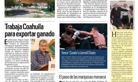 Portada RCG Lagunera [1 de octubre de 2023] Invierte Torreón en infraestructura deportiva; Instalan señalética en el Mercado Alianza y más…