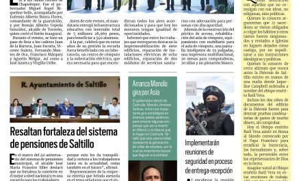 Portada RCG Media [17 de octubre de 2023] Inaugura MARS monumento a los Niños Héroes; Resaltan fortaleza del sistema de pensiones de Saltillo y más…