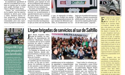 Portada RCG Media [28 de octubre de 2023] Entrega MARS nueva Presidencia Municipal en Francisco I. Madero; llegan brigadas de servicios al sur de Saltillo y más…
