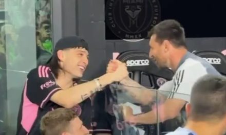 Video: Así fue el momento en que Lionel Messi conoció a Peso Pluma en un juego del Inter de Miami