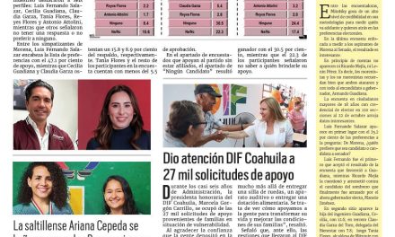 Portada RCG Carbonífera [06 de noviembre de 2023] Luis Fernando y Cecilia encabezan encuesta de Morena al Senado: Mitofsky; continuarán obras en Sabinas y más…
