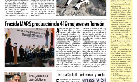 Portada RCG Carbonífera [14 de noviembre de 2023] Accidente deja dos heridos en mina Pasta de Conchos; reconocen a carteros en Sabinas y más…