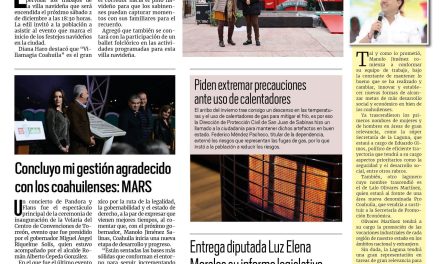 Portada RCG Carbonífera [30 de noviembre de 2023] Invita Diana Haro a ‘Villamagia Coahuila’; crece demanda de seguros médicos y más…