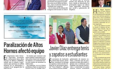 Portada RCG Centro [9 de noviembre de 2023] Presenta hoy MARS Sexto Informe de Gobierno; exigen más recursos para la región Centro y más…