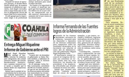 Portada RCG Centro [11 de noviembre de 2023] Colocarán a nuevo director de Seguridad Pública en Monclova; dan inicio al operativo ‘Bienvenido Paisano’ y más…