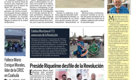Portada RCG Carbonífera [21 de noviembre de 2023] Migran trabajadores de la Carbonífera; Aumenta el paso de migrantes rumbo a EU y más…