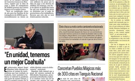 Portada RCG Centro [26 de noviembre de 2023] Será una difícil Navidad para obreros de AHMSA; Rescatan a joven al intentar aventarse de un puente y más…