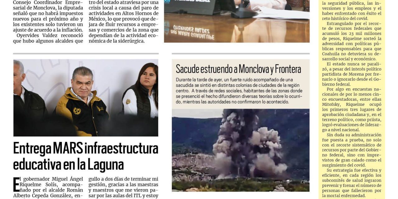 Portada RCG Centro [29 de noviembre de 2023] Rechaza Congreso creación de impuestos; anuncian Feria del Empleo y más…