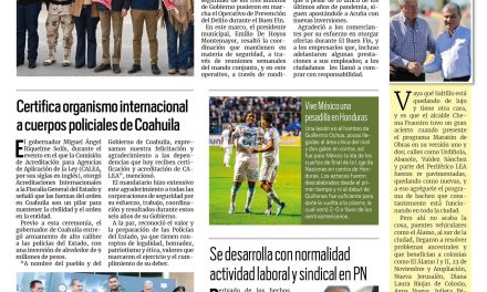 Portada RCG Fronteriza [18 de noviembre de 2023] Inicia operativo para El Buen Fin en Acuña; Reciben escuelas apoyo con obras de infraestructura y más…