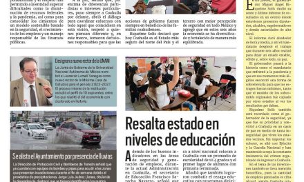 Portada RCG Lagunera [10 de noviembre de 2023] Presenta MARS logros de seis años de Gobierno; capacitan a servidores públicos en materia de adquisiciones y más…