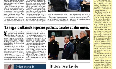 Portada RCG Lagunera [16 de noviembre de 2023] Beneficiará a colonias del poniente obras en avenida Géminis; brindarán talleres, atención médica y asesoría legal gratuita y más…