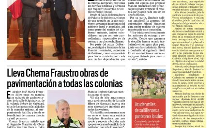 Portada RCG Media [ 03 de noviembre de 2023] Inician MARS y Manolo proceso de entrega-recepción; lleva Chema Fraustro obras de pavimentación a todas las colonias y más…