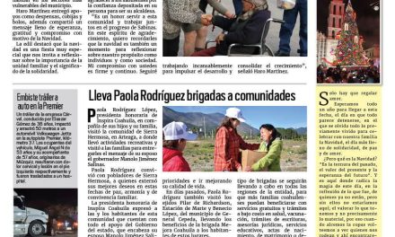 Portada RCG Carbonífera [24 de diciembre de 2023] Diana Haro llama a celebrar la Navidad en familia; Realizan parrillada para migrantes en Sabinas y más…