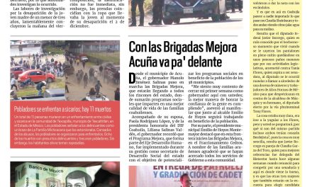 Portada RCG Centro [9 de diciembre de 2023] Hallan sin vida a Yosmi, reportada como desaparecida en Monclova; Detienen a asaltantes de tiendas de conveniencia y más…
