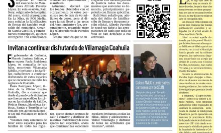 Portada RCG Centro [15 de diciembre de 2023] Se llevó Alfredo Paredes 60 mdp en concesiones piratas; llegará nueva Dirección de Policía a Monclova y más…