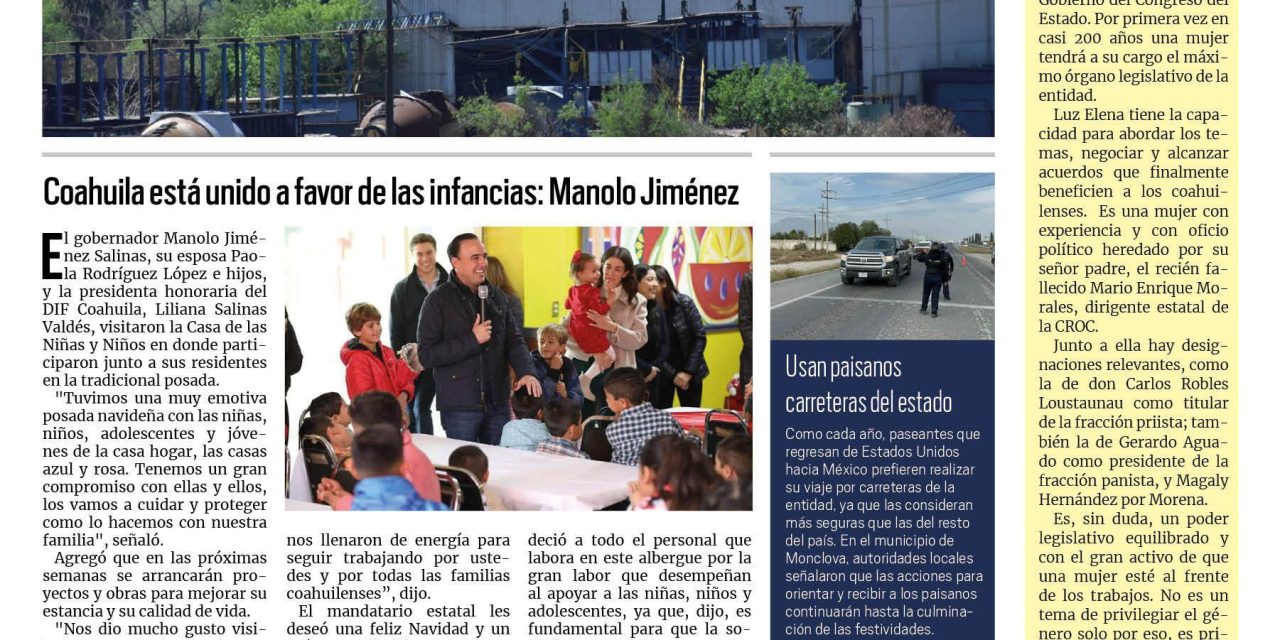 Portada RCG Centro [23 de diciembre de 2023] Apuntan mala economía de Monclova; avanza construcción del Centro de Bienestar Animaly más…