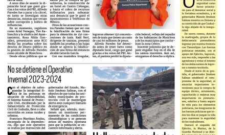Portada RCG Fronteriza [28 de diciembre de 2023] A la cárcel Alfredo Paredes; piden precaución al viajar a la presa La Amistad y más…