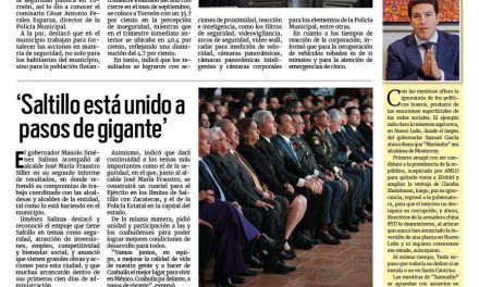 Portada RCG Lagunera [14 de diciembre de 2023] Mejora percepción de seguridad en Torreón; entregan donativo a favor de menores con cáncer y más…
