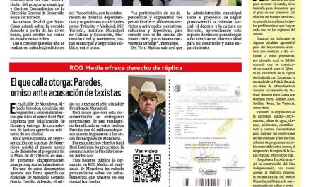 Portada RCG Lagunera [17 de diciembre de 2023] Hoy, última edición de Paseo Colón en el año; Retiran publicidad de vialidades principales y más…