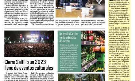 Portada RCG Media [30 de diciembre de 2023] Trabajamos por la seguridad de Coahuila: Manolo Jiménez; revisa Chema Fraustro operativo de Año Nuevo y más…