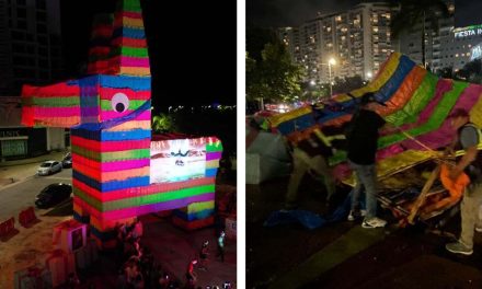 Video: Burrito Sabanero gigante se cae por las lluvias y vientos en Cancún