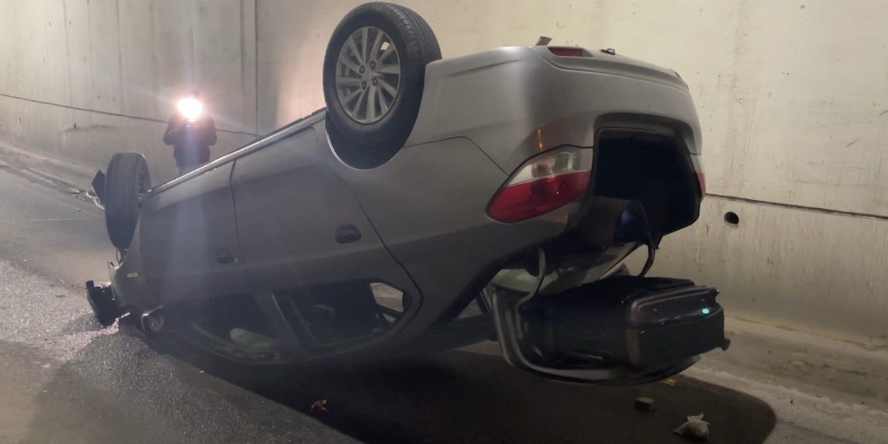 Hombre  vuelca en túnel en Saltillo