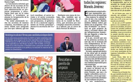 Portada RCG Carbonífera [08 de enero de 2024] Alistan propuestas para detonar la economía; entregan premios del ‘Banquetazo 2024’ y más…