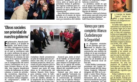 Portada RCG Carbonífera [12 de enero de 2024] Reconoce Diana Haro impulso de Manolo a la Carbonífera; avanzan investigaciones por feminicidios y más…