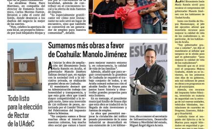Portada RCG Carbonífera [25 de enero de 2024] Aplaude Diana Haro nuevos comercios en Sabinas; rastro de Sabinas tiene gran demanda y más…