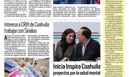 Portada RCG Centro [23 de enero de 2024] Obreros buscan noticias del futuro de AHMSA; adeudan predial empresarios de Monclova y más…