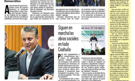 Portada RCG Centro [26 de enero de 2024] Hacen llamado a la unidad en AHMSA; apuntan trabajo coordinado entre Mando Único y Policía de Monclova y más…