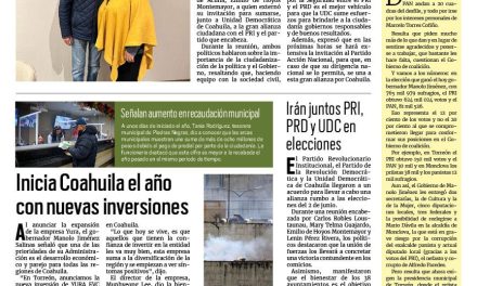 Portada RCG Fronteriza [10 de enero de 2024] Invita PRD a la UDC a alianza por Coahuila en Acuña; responden acuñenses al pago del predial y más…