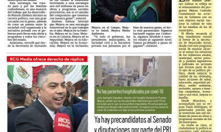 Portada RCG Fronteriza [17 de enero de 2024] Estrategia Mejora mueve a Coahuila pa´delante: Manolo Jiménez; Apoyan autoridades de acuña a familias vulnerables y más…
