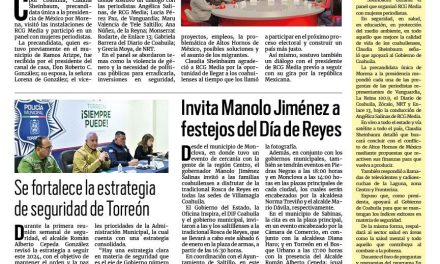 Portada RCG Lagunera [06 de enero de 2024] Recibe RCG Media a Claudia Sheinbaum; logran reunir más de 400 kilos de residuos reciclables y más…