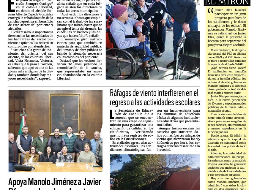 Portada RCG Lagunera [09 de enero de 2024] Preside alcalde primer brigada del año en Torreón; agentes de Vialidad vigilan funcionamiento de semáforos y más…