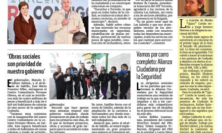 Portada RCG Lagunera [12 de enero de 2024] llevarán brigadas de servicio a Las Julietas; se gradúan elementos de Bomberos y Protección Civil y más…