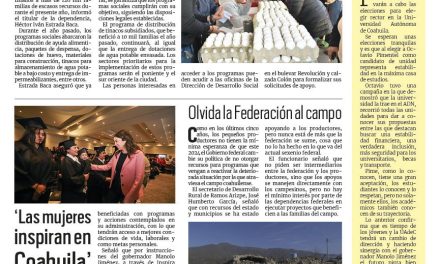 Portada RCG Lagunera [28 de enero de 2024] Programas sociales llegarán a 120 mil familias en Torreón; Clausuran quinta con menores embriagándose y más…