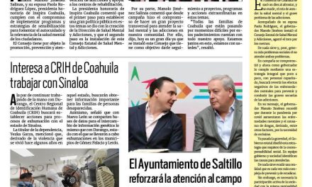 Portada RCG Media [23 de enero de 2024] Inicia Inspira Coahuila proyectos por la salud mental; el Ayuntamiento de Saltillo reforzará la atención al campo y más…