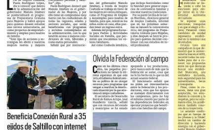 Portada RCG Media [28 de enero de 2024] Las mujeres inspiran en Coahuila: Paola Rodríguez; Beneficia Conexión Rural a 35 ejidos de Saltillo con internet y más…