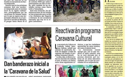 Portada RCG Carbonífera [7 de febrero de 2024] Hoteleros se preparan para la temporada alta; regresan a clases en el CBTIS 20 y más…