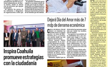 Portada RCG Carbonífera [11 de febrero de 2024] Solicita Oscar Ríos registro como precandidato del PRI; Aumentan agresiones y ‘bullying’ en secundarias y más…
