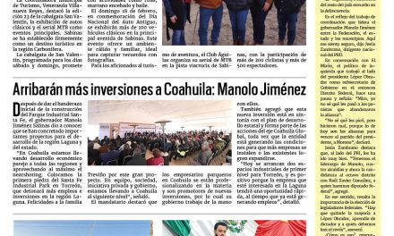 Portada RCG Carbonífera [14 de febrero de 2024] Realizarán cabalgata San Valentín en Sabinas; detectan agua contaminada en Juárez y más…