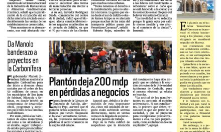 Portada RCG Centro [2 de febrero de 2024] Piden saltillenses a manifestantes liberar V. Carranza; recursos de Monclova aumentaron en enero y más…