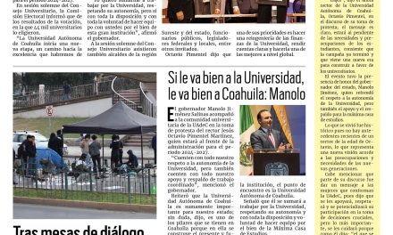 Portada RCG Centro [3 de febrero de 2024] Octavio Pimentel rinde protesta como rector de la UAdeC; Avanzan negociaciones con IPN por unidad en San Buenaventura y más…